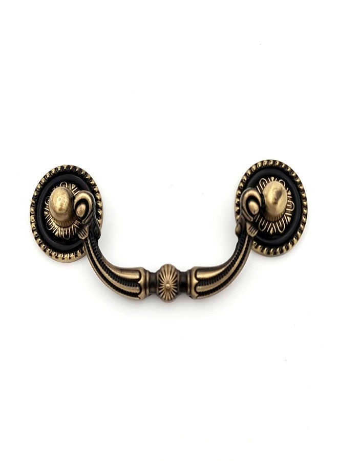 ABVIN Antique Brass Drop Handle Drawer Pull Antique Old Drawer Handles Vintage Knobs Dresser Pulls Cabinet Knob Hardware (Small) - Image 1